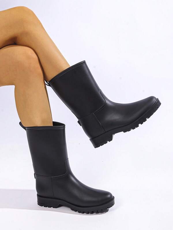 Women's Waterproof Ankle Rain Boots With Comfortable Sole For Outdoor And Casual Wear