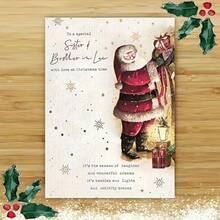 1/2/5/10 件迷人的圣诞贺卡，带信封、圣诞老人和雪花设计 | 为您的嫂子或兄弟送上完美的节日祝福 | 节日红色和金色，配有季节性装饰、节日贺卡、批量圣诞礼物、礼品卡、节日贺卡、季节性问候、优雅的节日贺卡、节日艺术品、优质卡片纸、圣诞文具、朋友和亲戚、家庭问候 - 彩色 - 查看 4