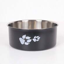 Supet A Cartoon Footprint Pet Bowl, Stainless Steel Non-Slip Bowl For Small And Medium-Sized Dogs, Indoor And Outdoor Use - Black - View 20