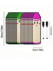 hoojojo 10 Peças de Cartões com Formato de Lápis, Cartões Apagáveis DIY, 4 Cores, Cartões da Sorte, Cartões Surpresa, Cartões com Escrita de Lápis, Jogos de Aprendizagem, Adereços Interativos para Sala de Aula, Adequados para Salas de Aula, Famílias, Papelaria, Materiais Didáticos