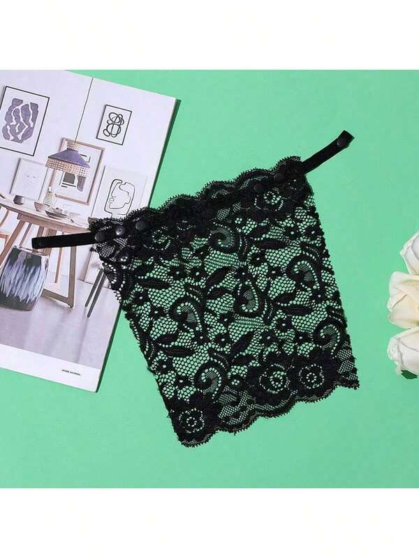 3pcs/Set Black + White + Nude Elegant Lace Knit Bralette, Suitable For Women, Back To School, Wedding And Other Occasions