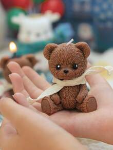 1/2pcs Realistic Teddy Bear Shaped Scented Candle, Cute Souvenir Gift, Handmade Luxury Bear Candle, Couple Gift, Wedding Favor, Home Decor, Wedding Small Gift - Multicolor - View 9