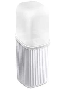 Duo Bathroom Kit - Liquid Soap Holder - Toothbrush Holder - Tray - White - View 3