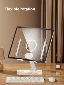Rotatable Dual Folding Device Stand – Fully Adjustable Foldable Desktop Holder Cradle Dock | Versatile Tablet & Phone Stand With Thick, Stable Base | Foldable Design For Home & Office Use | Compatible With Tablets (Including IPad Series), Phones, And Switch | Practical Desk Accessory For Easy Viewing & Stable Placement - màu đen - Xem 5