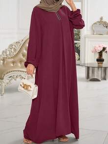 1 件女士穆斯林伊斯兰长袍，无头巾，亲肤透气面料，适合女性日常穿着，四季皆宜 - 彩色 - 查看 22