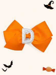 1个5英寸26颗A-Z珍珠字母个性化发夹，适合女孩，可作马尾辫发圈，适用于节日派对、毕业典礼、开学第一天、课堂等场合。 - 橘色 - 查看 30