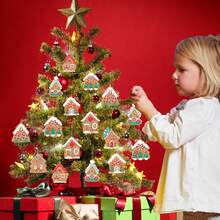 8/16 pièces Décorations de maison en pain d'épices pour sapin de Noël, décorations de Noël à suspendre pour sapin de Noël, décoration de maison en pain d'épices, sapin de Noël, Père Noël, décorations de Noël, cadeaux de Noël