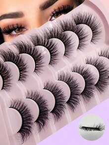 21对女士卡通浓密黑色恶魔假睫毛整片自然小恶魔睫毛款式 - 黑色 - 查看 1