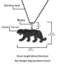 ICE HUE Panther Pendant Hip-Hop Necklace, Black Norwegian Zirconia Bling Gothic Chain Jewelry For Men Women - Silver+Black - View 4