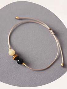 1pc Learning Power Student Bracelet Medical Student Gift Exam Crystal Healing Bracelet Teacher Gift For Students University Graduation Gift - Brown - View 3