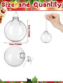 4/1 Peça Decorações de Natal Transparentes, Podem ser Preenchidas com Bolas Decorativas de Natal DIY, Lâmpadas Decorativas Penduráveis, Itens Decorativos, Festa de Natal, Casamento, Decoração Doméstica, Podem ser Preenchidas e Reutilizadas, Suprimentos de Decoração de Festa