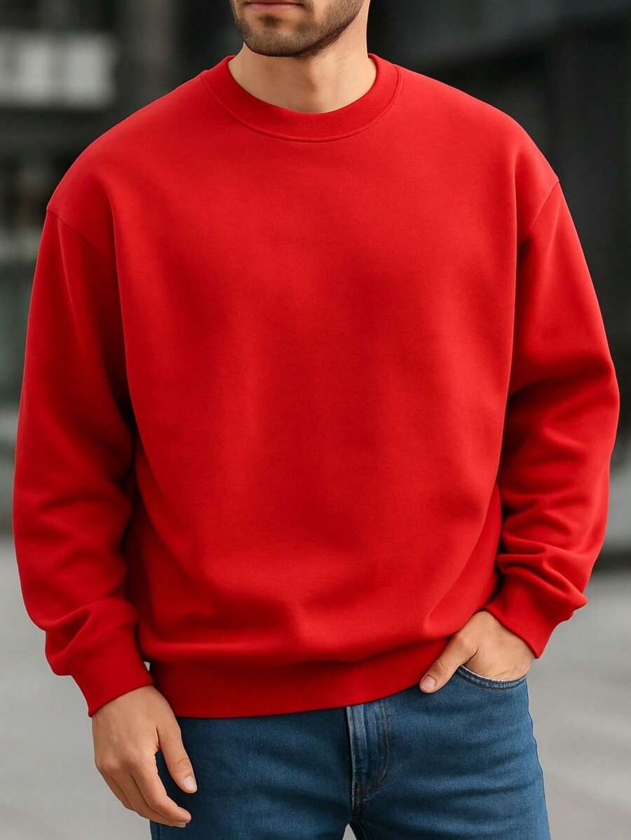 Men Sweatshirts - Red - View 1