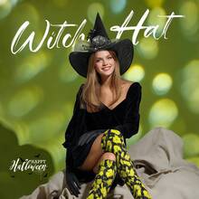 Hatisan 1Pcs Witch Hat, Halloween Decorative Hat With Spider & LED Lights, Gothic Style Party Headwear, Witch Cosplay Accessories For Halloween Costume Party - 黑色蜘蛛 - 查看 9