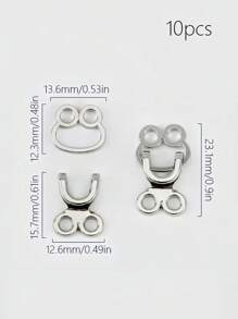 10pcs Of Metal Alloy Invisible Buckles, Hook Eye Buckles, Used For DIY Sewing, Invisible Closure Buckles For Pants, Skirts, Collars, Coats, Sewing Accessories, Sewing Supplies