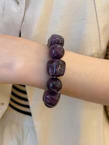 亚克力不对称方形圆形串珠手链女欧美简约手链韩国时尚手饰 - 彩色 - 查看 3