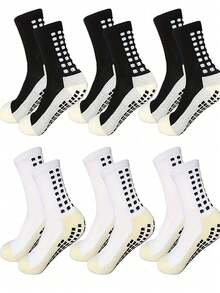 6pcs Men's High-Performance Outdoor Sports Socks With Improved Traction, Moisture-Wicking Fabric, Suitable For Football, Basketball And Running - Multicolor - View 8