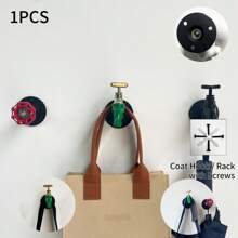 1 件带螺丝的金属涂层挂钩，复古工业风格水管形墙壁支架，壁挂式浴袍毛巾架，适用于浴室、客厅、厨房、车库、门廊