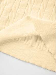 Pull à col rond minimaliste de couleur unie avec torsade, manches longues, épaules tombantes, édition du Nouvel An, mode femme