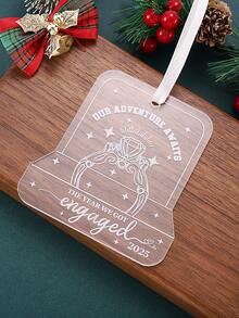 The Year We Got Engaged 2025, Christmas Acrylic Ornament,Bridal Wedding Decorations, Engaged Ring Couple Ornament, Romantic Couple Gifts, Engaged Couples Gifts, Christmas Tree Hanging Ornament,Wedding Home Ornament, Engagement Gifts For Couples 2025, Wedding Decor Newlywed Gift For Couples Home Decor Christmas Decorations Room Decor