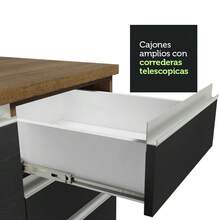 Cocina integral completa modular Madesa Glamy 290cm color negro marrón diseño contemporáneo muebles de cocina almacenamiento eficiente funcionalidad premium calidad superior ideal para hogar organización estilo moderno práctico combinado - Negro y Morrón - Ver 7