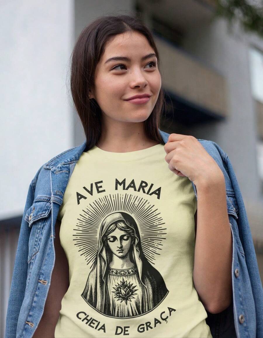 Our Lady Shirt 100% Cotton New Full - Beige - View 1