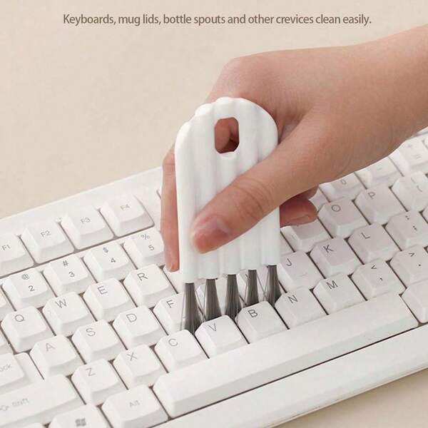 5pcs Multipurpose Computer Cleaning Kit: Soft Brush Keyboard Cleaner, Crevice Duster And Keycap Cleaner, Thermal Bottle Cap Cleaning Brush, Curved Handle Deep And Shallow Groove Keyboard Cleaner, Baby Bottle Brush, Desktop Cleaning Set, Multifunctional Brush Back To School