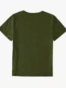Camiseta gráfica de cereza  para mujer solo estampado Camiseta casual de manga corta con cuello redondo, cerezas brillantes y hojas verdes, poliéster ligero para primavera y verano, camiseta de cereza - Verde Oliva - Ver 2