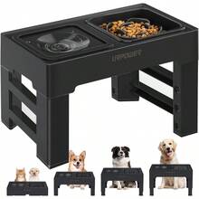 2in1 Elevated Slow Feeder Dog Bowls With No Spill Dog Water Bowl 4 Height Adjustable Raised Dog Bowl NonSlip Dog Food And Water Bowls With Stand For Small Medium Large Dogs Cats And Pets
