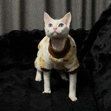 Sphynx Katze Herbst/Winter Kleidung, Dicke warme Fleece bedruckte Pullover für kleine Katzen & Hunde