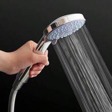 Adjustable 5-Mode Water-Saving Handheld Shower Sprayer - Portable Spa Showerhead For Bathroom Accessories - Silver - View 10