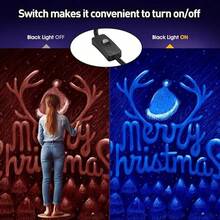 1/2 Pack 100W Black Light, LED Blacklight Flood Light With Plug And Switch, IP66 Waterproof, Black Lights For Glow Neon Party, Halloween, Birthday Party, Body Painting, Fluorescent Tapestry - US B Type Plug(110-127V) - View 2