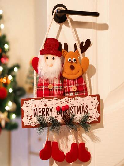 1pc,ChristmasDecorations: Snowman, Elderly, Elk, Door Hanging Decoration, Window Display, Indoor Scene Arrangement, Hanging Decoration