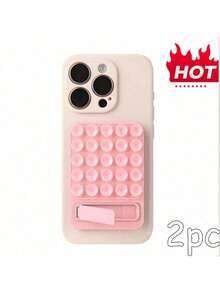 Soporte de teléfono móvil de silicona con ventosa doble cara, accesorio de teléfono móvil de manos libres, soporte para selfie y video, accesorio para teléfono y teléfono móvil Android, ventosa de silicona de fuerte adherencia adecuada para una variedad de escenarios utilizada para sostener el teléfono y evitar que se caiga, accesorios de selfie para teléfono móvil