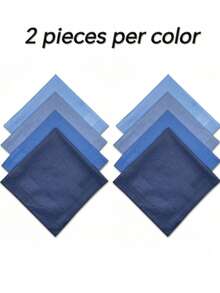 10 paquetes de pañuelos absorbentes de poliéster de unicolor clásico, pañuelos cuadrados pequeños y suaves para que las mujeres mayores se limpien el sudor - Multicolor - Ver 14