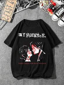 T-Shirt Rock Band Emo MyChemical Romance International Music Unisex 100% Cotton Be Creative Dreamy Streetwear Launch Shipping Today Plus Size - 黑色 - 查看 1