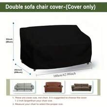 420D Garden Sofa Cover - Black Polyester, Drawstring Design, Indoor/Outdoor Use, All-Season Protection For Patio, Terrace & Pool Furniture