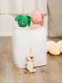 1pc Large Household Laundry Basket Dirty Clothes Basket, Clothes Storage Basket, Bathroom Storage Basket Laundry Bag, Wardrobe Storage And Storage, Simple Care, Waterproof, Foldable Dirty Clothes Basket, Storage Organizer Can Store Clothes Towels Toys, Suitable For Bathroom, Living Room, Bedroom