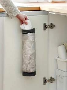 1pc Wall-Mounted Retractable Kitchen Trash Bag Dispenser, Plastic Bag Organizer For Kitchen, Shopping Bags, Foldable Garbage Bag Holder, Shoe Cover Storage Bag, Bedroom Packaging Bag Organizer, Mesh Hanging Kitchen Storage Bag, Suitable For Beach Party, Camping, Room Decor, Kitchen Organizer Accessories, Practical Kitchen Tools (Random Color & Style)