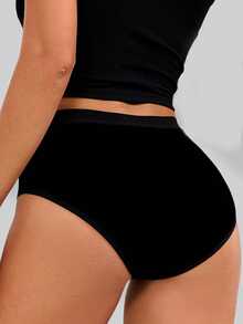 [14pcs Soft Women's Cotton Pants Underwear ] 14pcs Set Of Women's Cotton Pants,Elegant, Fashionable, Soft And Skin Friendly Underwear, Suitable For Daily Commuting, Women'S Underwear - màu đen - Xem 2