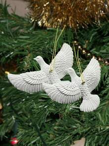 Christmas Decorations Resin Style Friendship Doves - Christmas Tree Ornament Set Of Two Doves - Best Gift For Someone Special Home Decor Room Decor Winter Christmas Decorations Home Christmas Gifts Christmas Decor - Multicolor - View 12