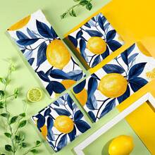 2/4 Paños de cocina con estampado de limón, paños de microfibra súper absorbentes y modernos, paños de té para cocinar y hornear, trapos de limpieza, toallas de mano, muy suaves y absorbentes, decoración de cocina, regalos para vecinos, madres, cumpleaños, inauguración de la casa para amigos, artículos esenciales de cocina, necesidades diarias