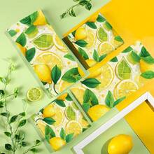 2/4 Paños de cocina con estampado de limón, paños de microfibra súper absorbentes y modernos, paños de té para cocinar y hornear, trapos de limpieza, toallas de mano, muy suaves y absorbentes, decoración de cocina, regalos para vecinos, madres, cumpleaños, inauguración de la casa para amigos, artículos esenciales de cocina, necesidades diarias