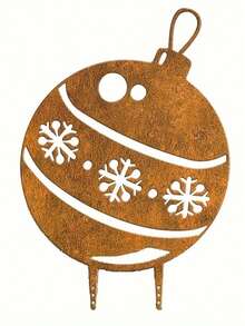 Zardzewiałe metalowe paliki ogrodowe w kształcie Świętego Mikołaja, Bałwana, Dzwonka i Skarpety – rustykalne dekoracje świąteczne na zewnątrz, do montażu na podłodze, w modnym stylu, nie wymagają prądu ani baterii