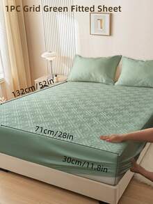 1pc Fitted Sheet, Bedding, Bed Sheet, Waterproof  Fitted Sheet, Skin-Friendly Mattress Cover, Soft And Comfortable Bedding For Bedroom, Room Decor, Halloween Decor, Christmas Decoration, 11.8 Inch Deep Pocket Cooling Breathable Quilted Fitted Sheet For All Seasons, For Single, Twin, Full, Queen And King Size, Solid Color Mattress Protective Cover, Dustproof, Comfortable And Machine Washable - 彩色 - 查看 93