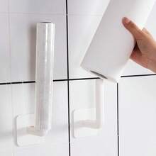 2pcs, Kitchen Bathroom Tissue Holder, Free Punching L-Shaped Hook, Multi-Purpose Self-Adhesive Roll Water Holder, Kitchen Wall-Mounted Waterproof Hook Hanger, Hanging Shoe Rack