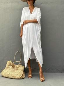 Kimonos For Women Swimsuit Beach Cover Up Swimwear Cardigan Summer - 白色 - 查看 2