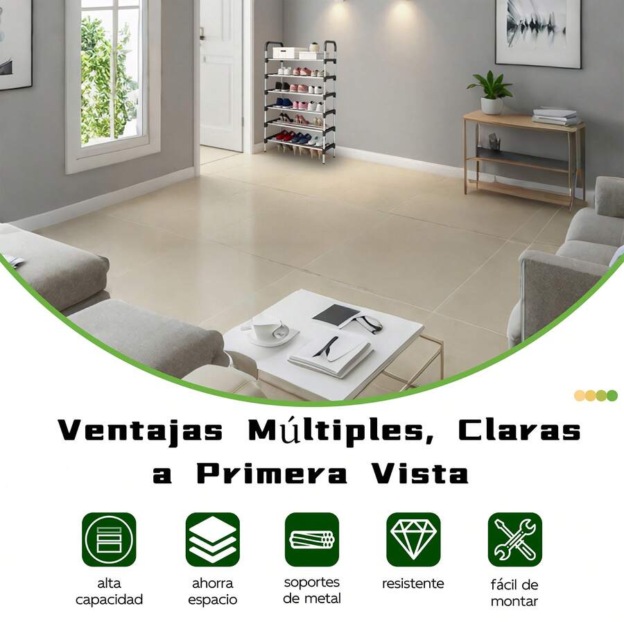 Zapatero desmontable organizador para calzado botas largas tubo galvanizado resistente rack ahorra espacio almacenamiento para zapatos muebles multiusos portátil ajuste fácil ideal para dormitorio entrada y hogar clave ahorro espacio moderno - Multicolor - Ver 1