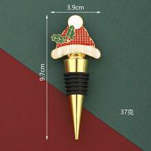 Nuevo tapón de vino rojo navideño, sello hermético para preservar el vino, tapón de botella de vino con gorro de Papá Noel, regalo navideño - Multicolor - Ver 9