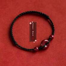 1pc Handmade Lucky Knot Red String Bracelet, Friendship Bracelet, Symbolizing Peace And Good Fortune, Chinese Cultural Amulet, Birthday Anniversary Gift, Wishing You Constant Good Luck