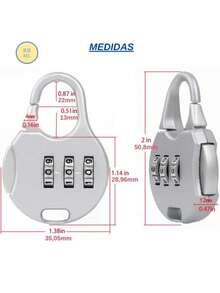Kit Of 2 Colorful Padlocks With 3-Digit Numeric Password – Portable And  Padlock For Travel Suitcase/Closet/Backpack/Bag And Luggage - Masculine - View 8